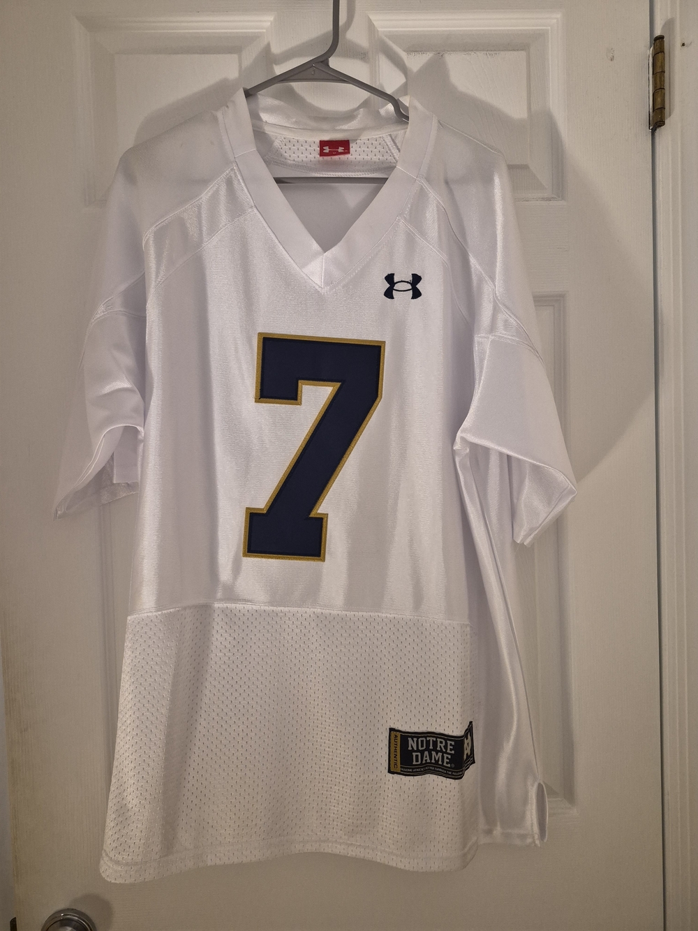 Under Armour Notre Dame White #7 Football Jersey